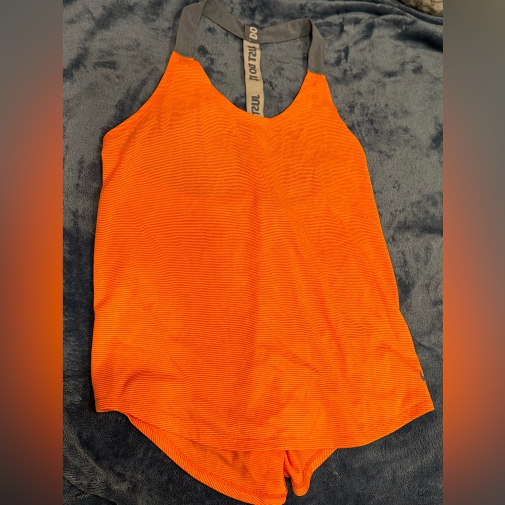 Nike JUST DO IT drifit orange athletic Tank Top racerback neon Straps NWT S